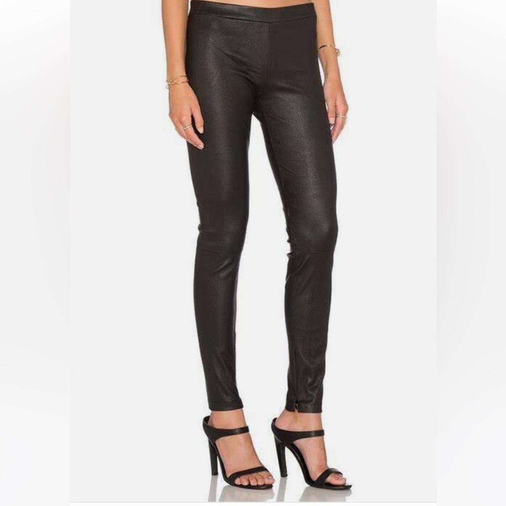 Vince Black Skinny Genuine Leather Pants leggings